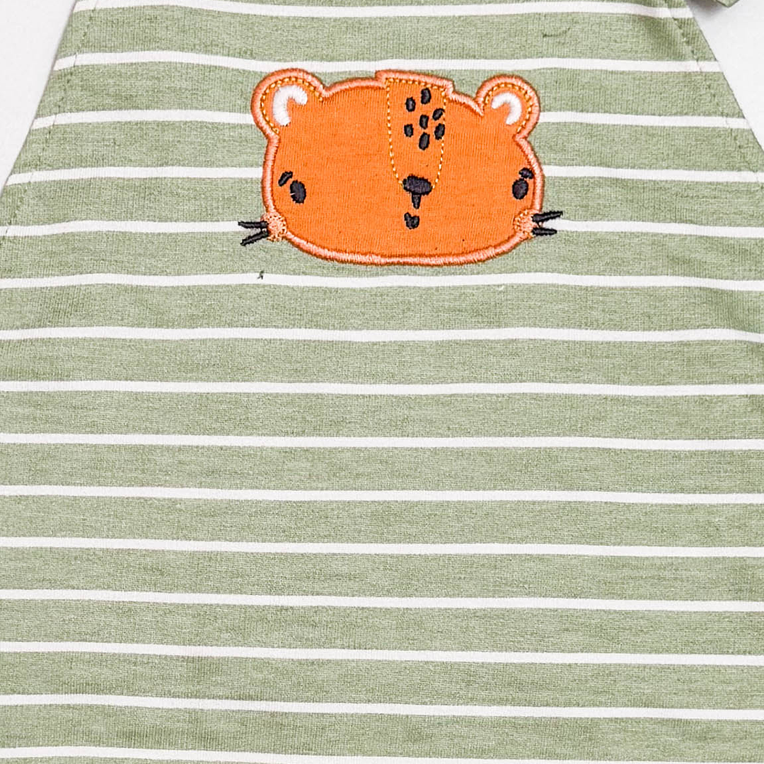 SAGE GREEN STRIPED DUNGAREE