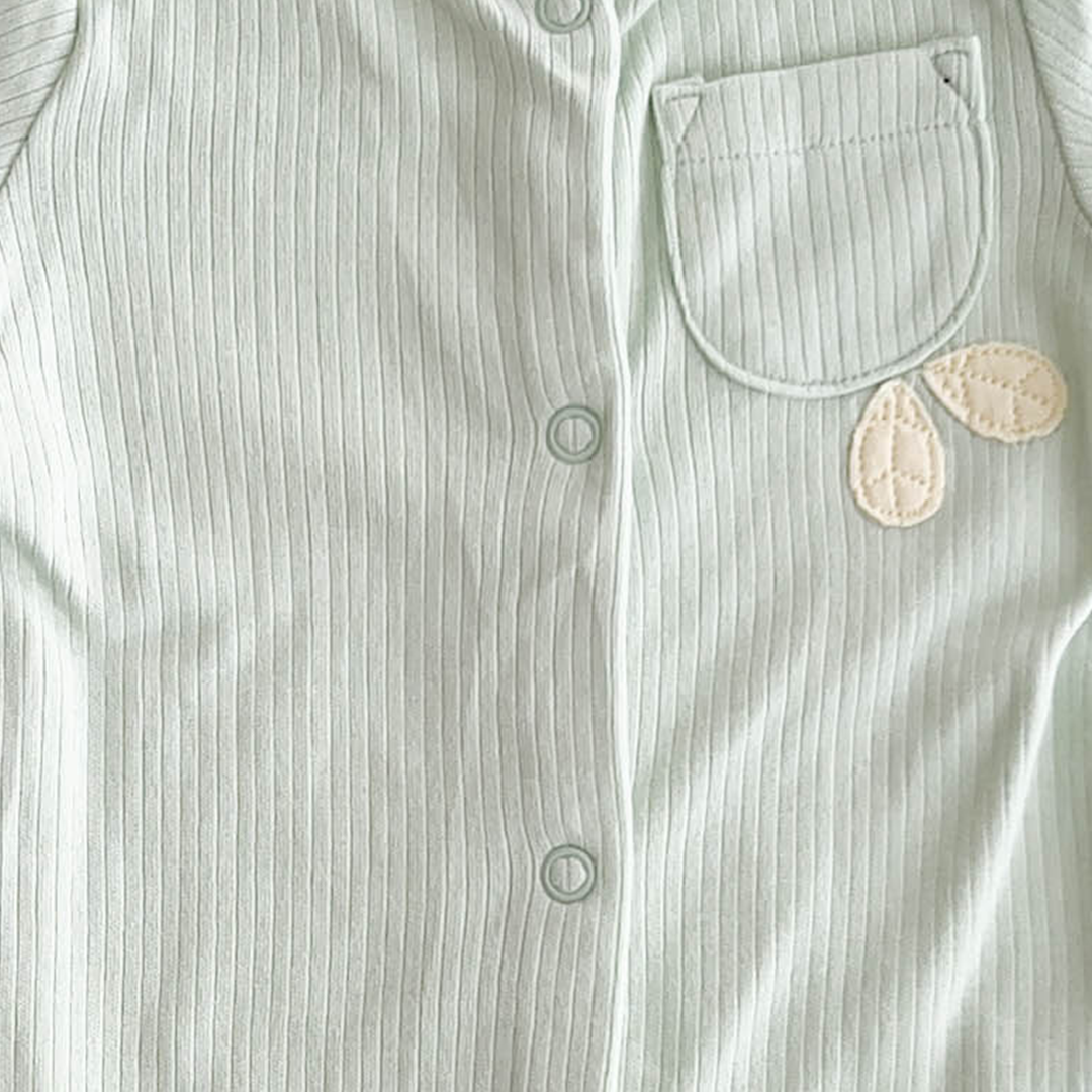 MINT GREEN RIBBED SLEEPSUIT