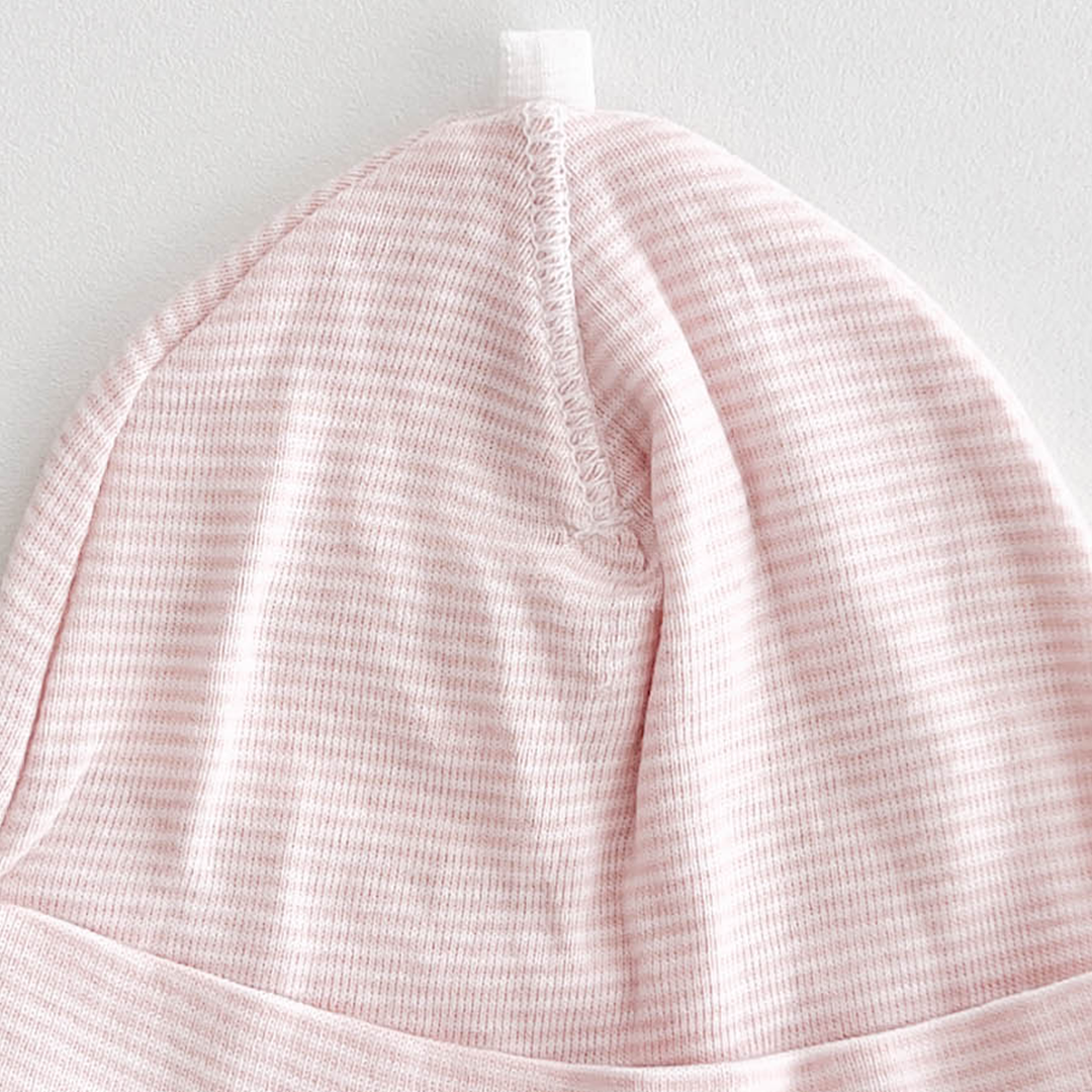 PINK AND WHITE STRIPED CAP
