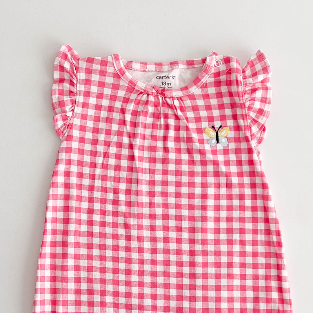 PINK CHECK JUMPSUIT