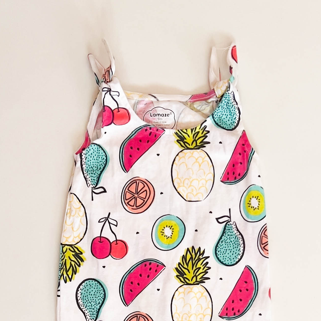 FRUIT PRINT TIED ROMPER