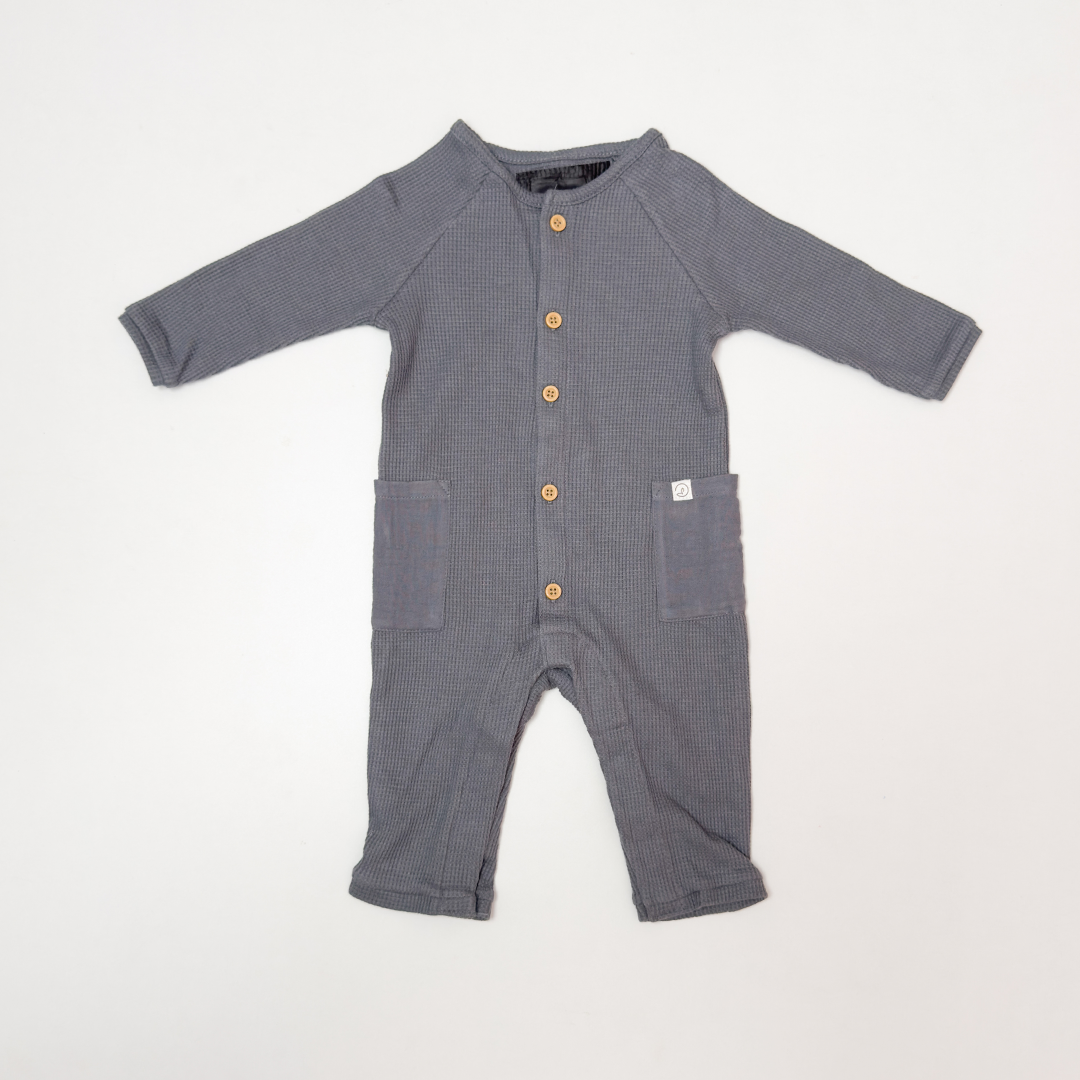 GREY KNITTED BUTTON ROMPER