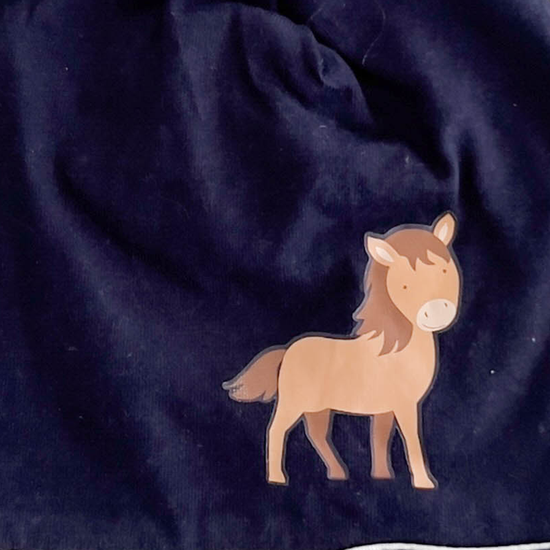 BLUE HORSE PRINTED CAP