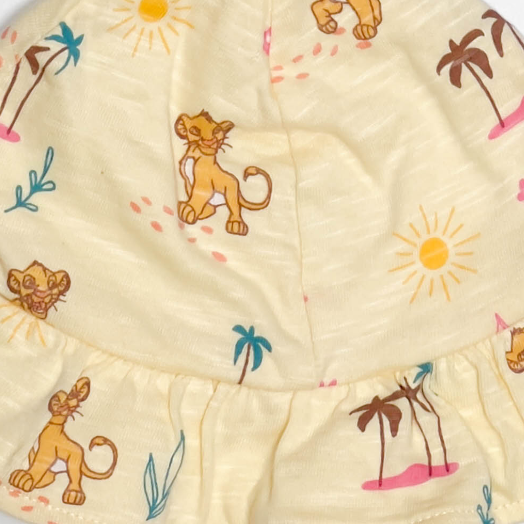 YELLOW LION PRINTED ROUND CAP