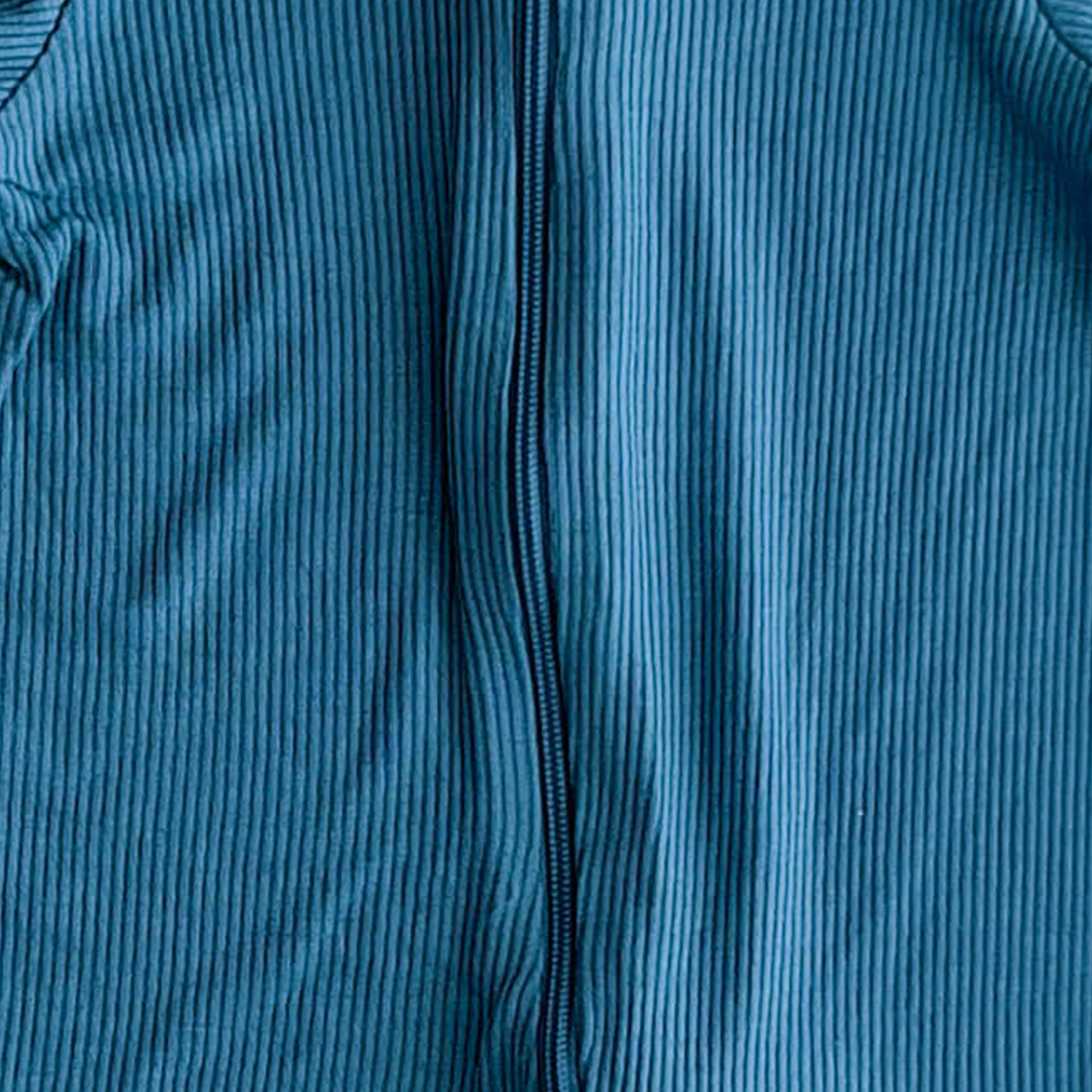 TEAL BLUE RIBBED ROMPER