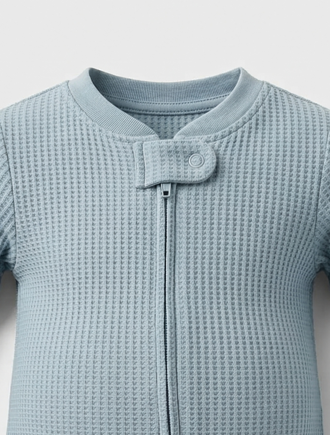 LIGHT BLUE RIBBED ROMPER