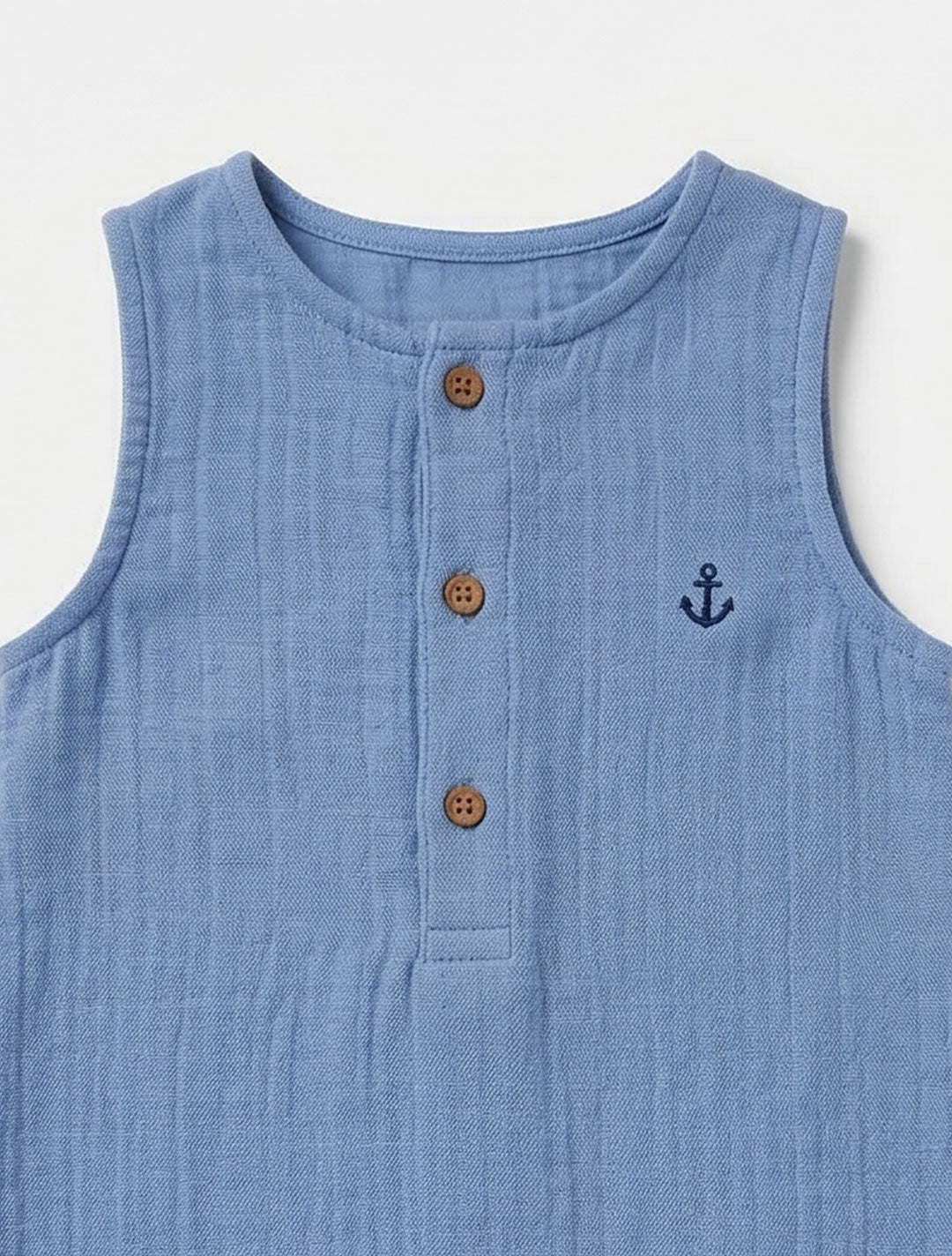 MUSLIN BLUE BOYS JUMPSUIT