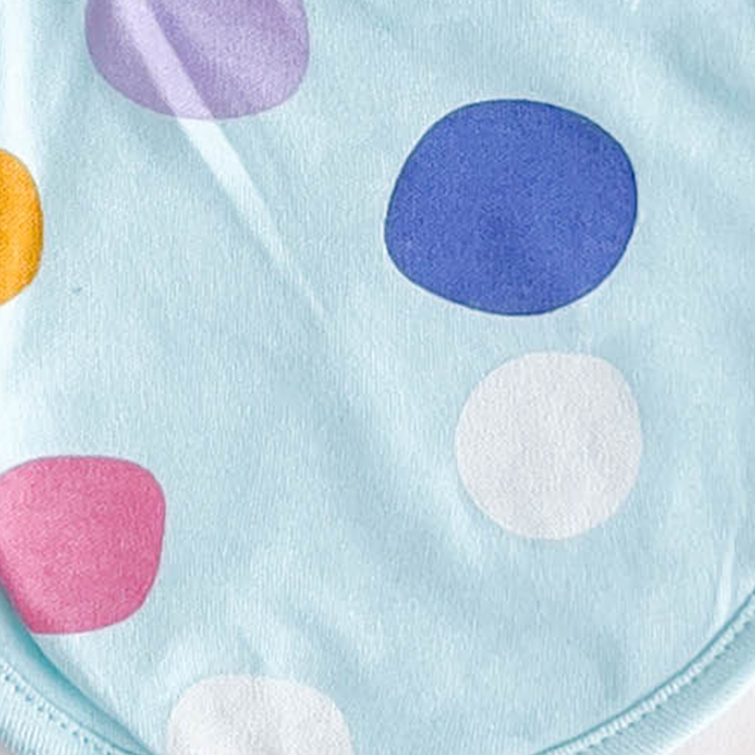 BLUE DOTTED ROUND BIB
