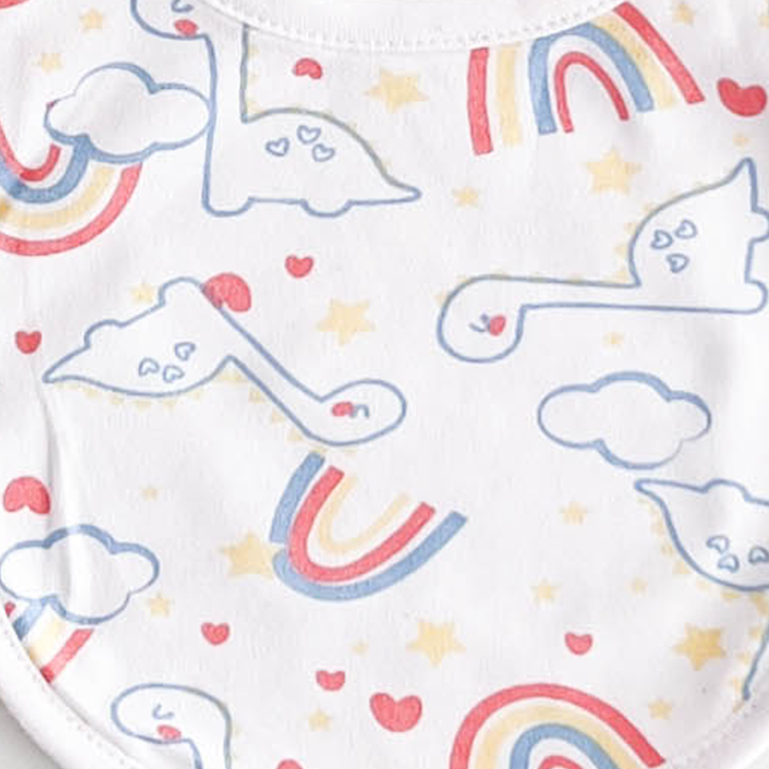 WHITE PRINTED ROUND BIBS
