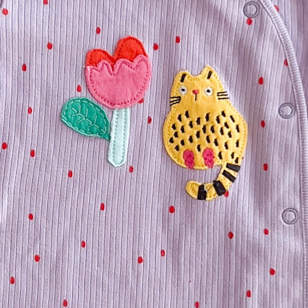 LAVENDER UNISEX RIBBED ROMPER