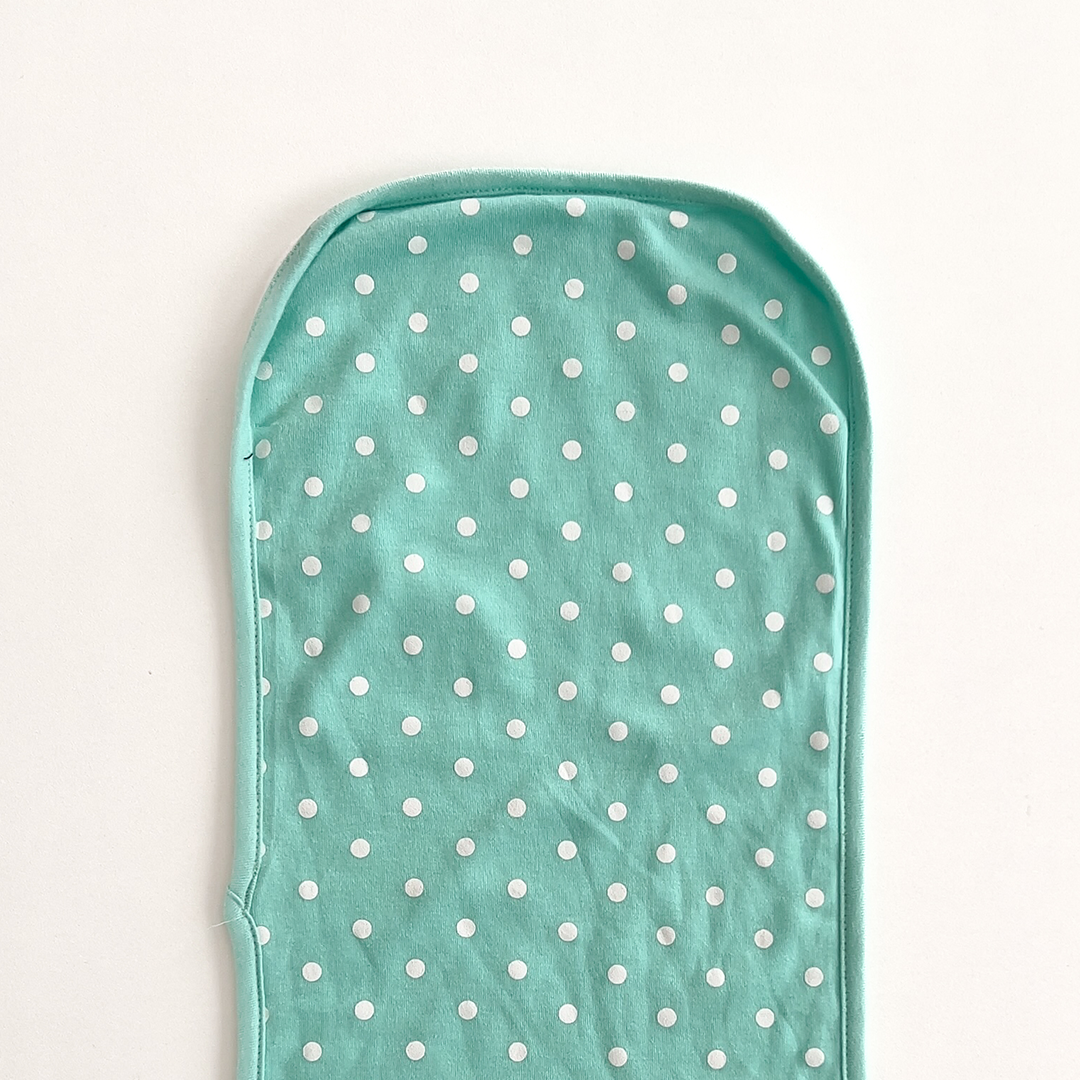 GREEN  POLKA DOTTED BURP CLOTH