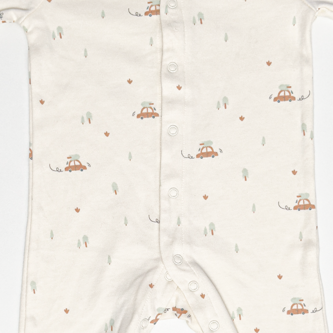 OFF WHITE CAR PRINTED SLEEPSUIT