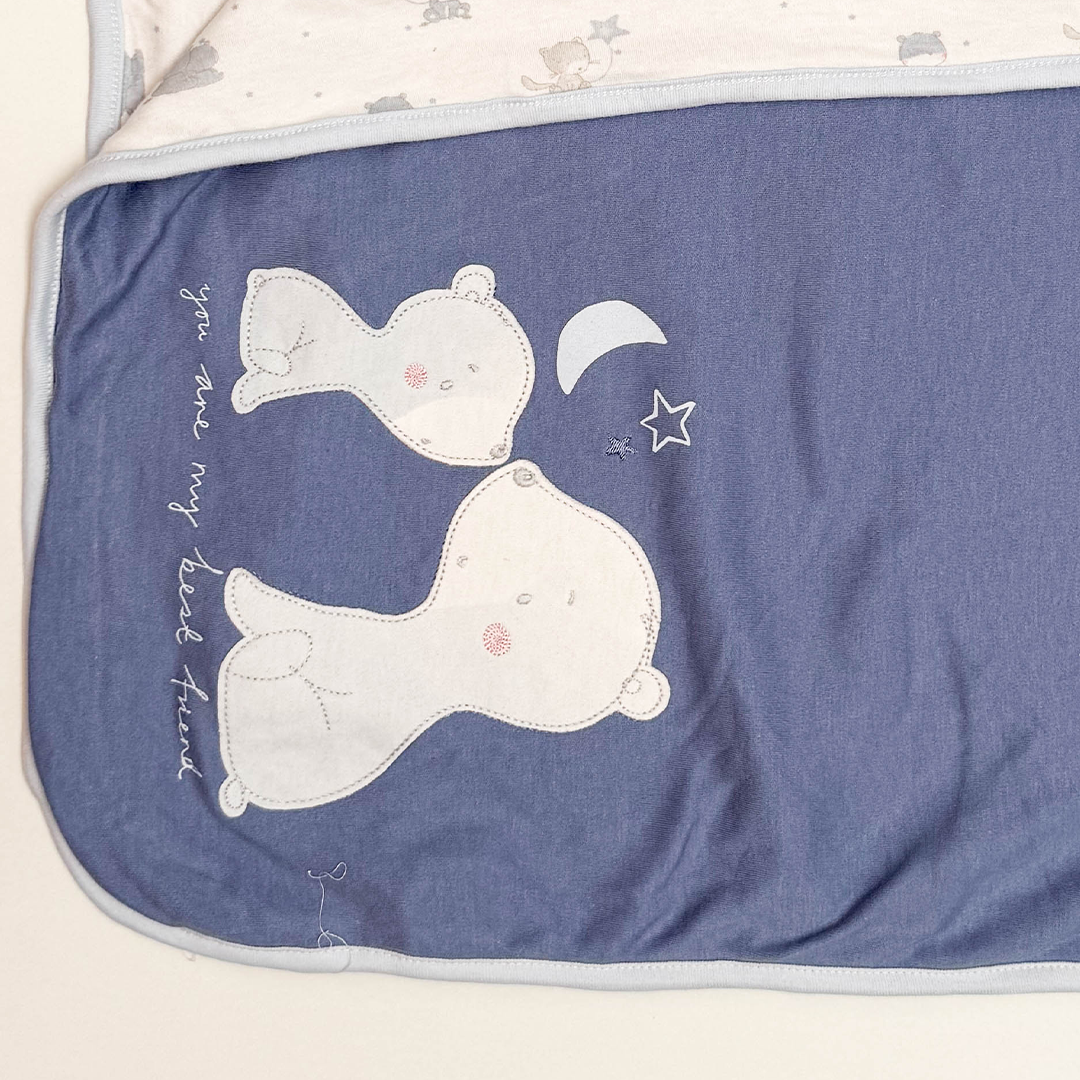 BLUE AND WHITE DOUBLE SIDE SWADDLE