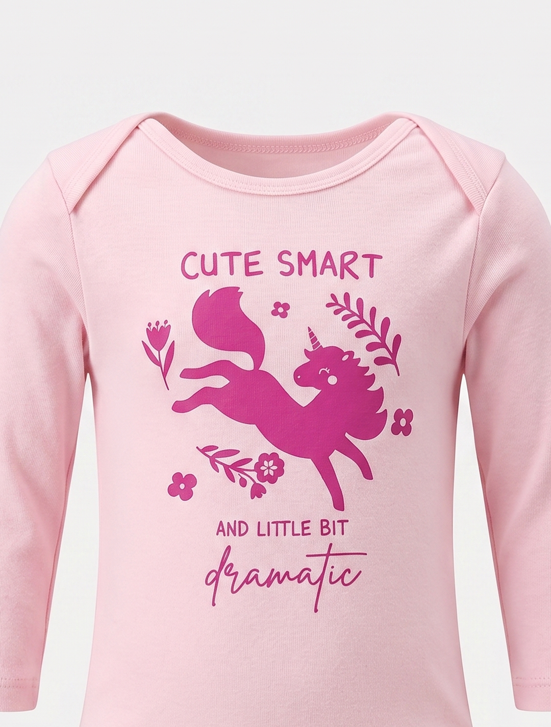POWDER PINK PRINTED ONESIE