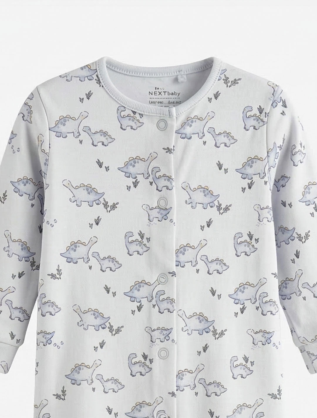 BLUE DINO PRINTED SLEEPSUIT