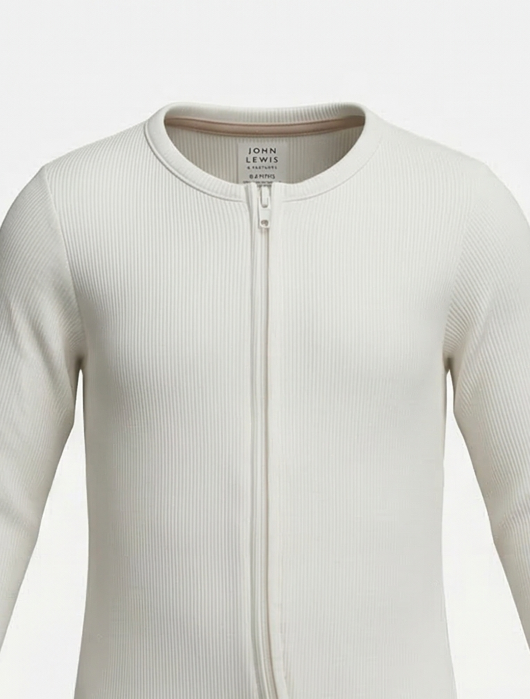 WHITE RIBBBED SLEEPSUIT