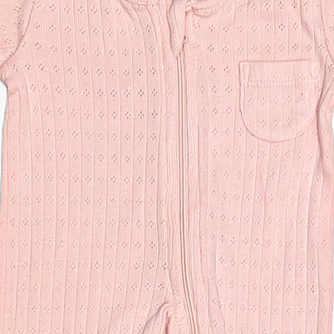 POWDER PINK POINTELLE SLEEPSUIT
