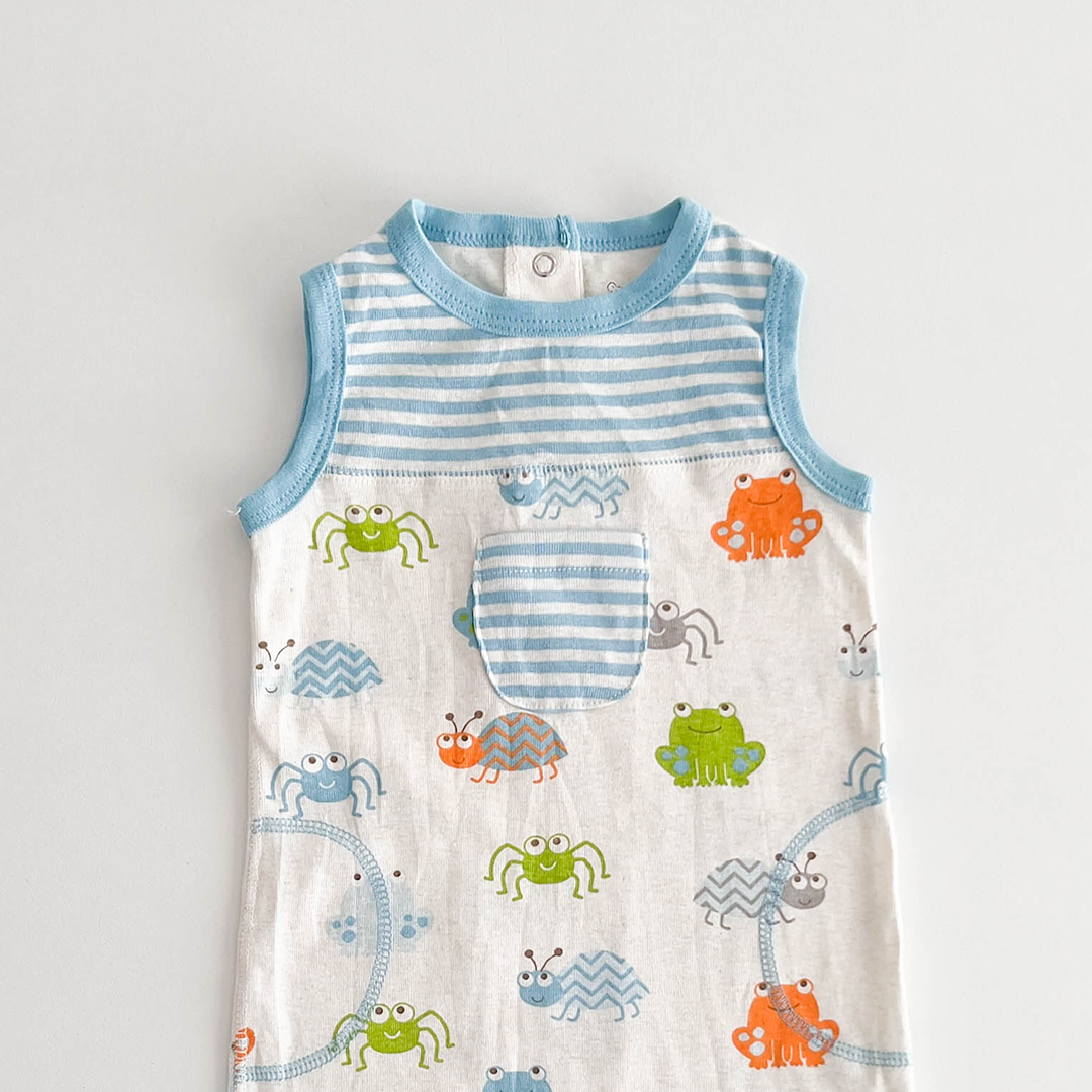 PRINTED SLEEVLESS JUMPSUIT