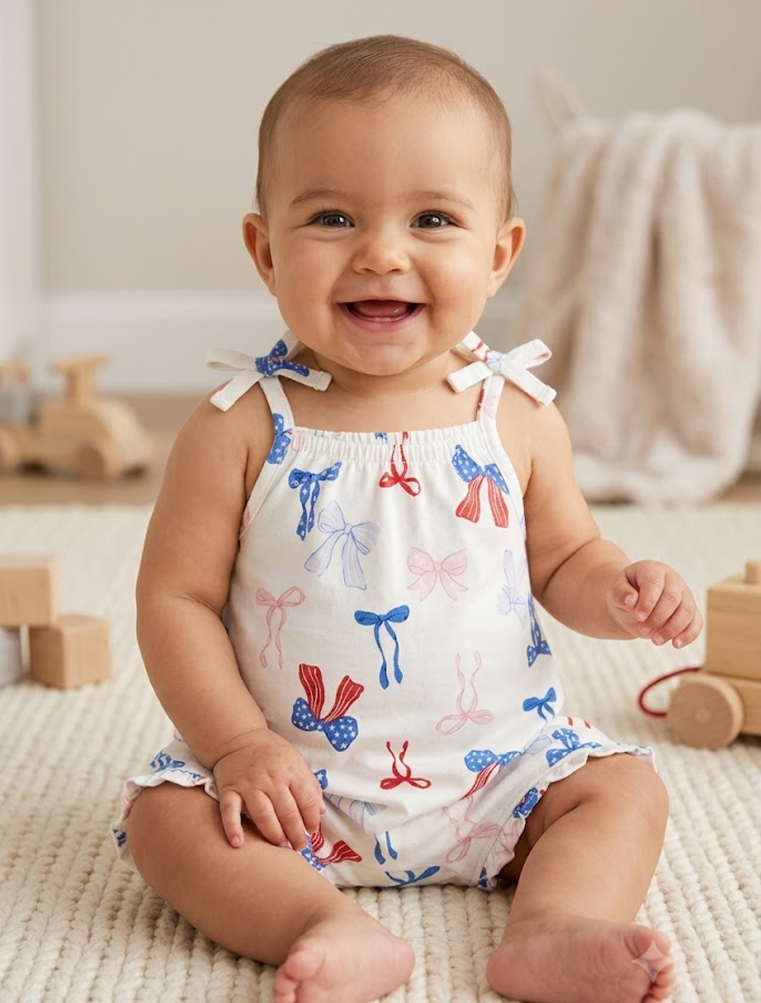 Pink blue ribbon fancy jumpsuit