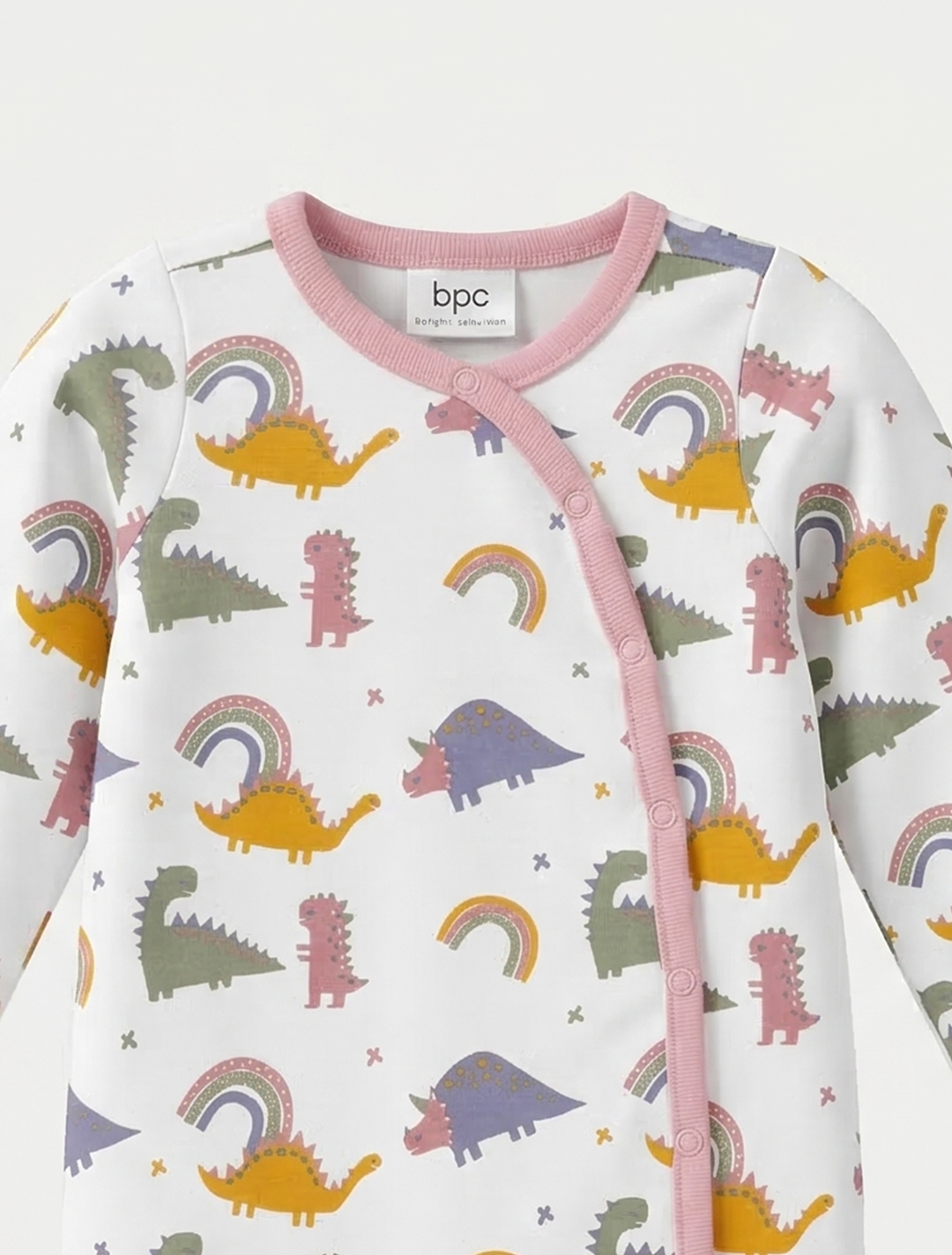 DINO PRINTED PATTERNED SLEEPSUIT