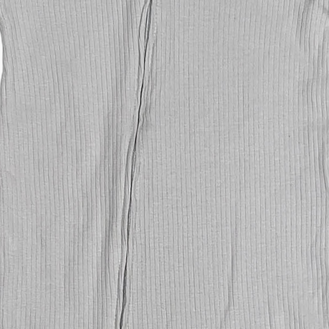 GREY RIBBED PLAIN ROMPER