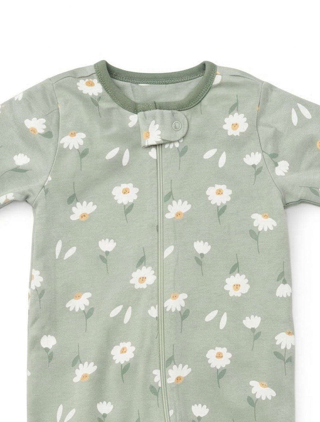 SAGE GREEN FLORAL ZIPPER SLEEPSUIT
