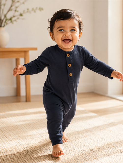 Dark grey button romper