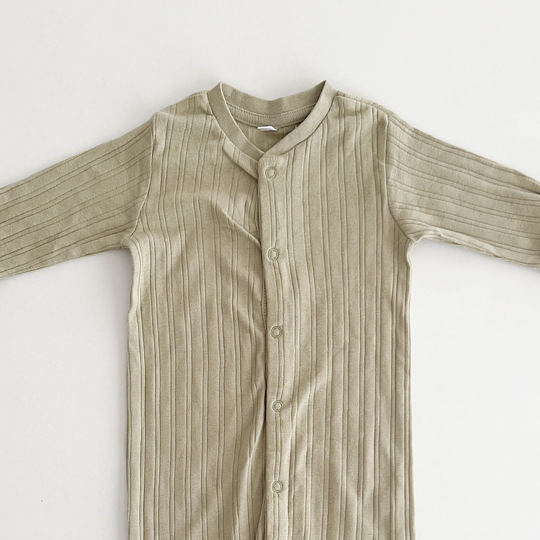 GREEN SAGE RIBBED ROMPER
