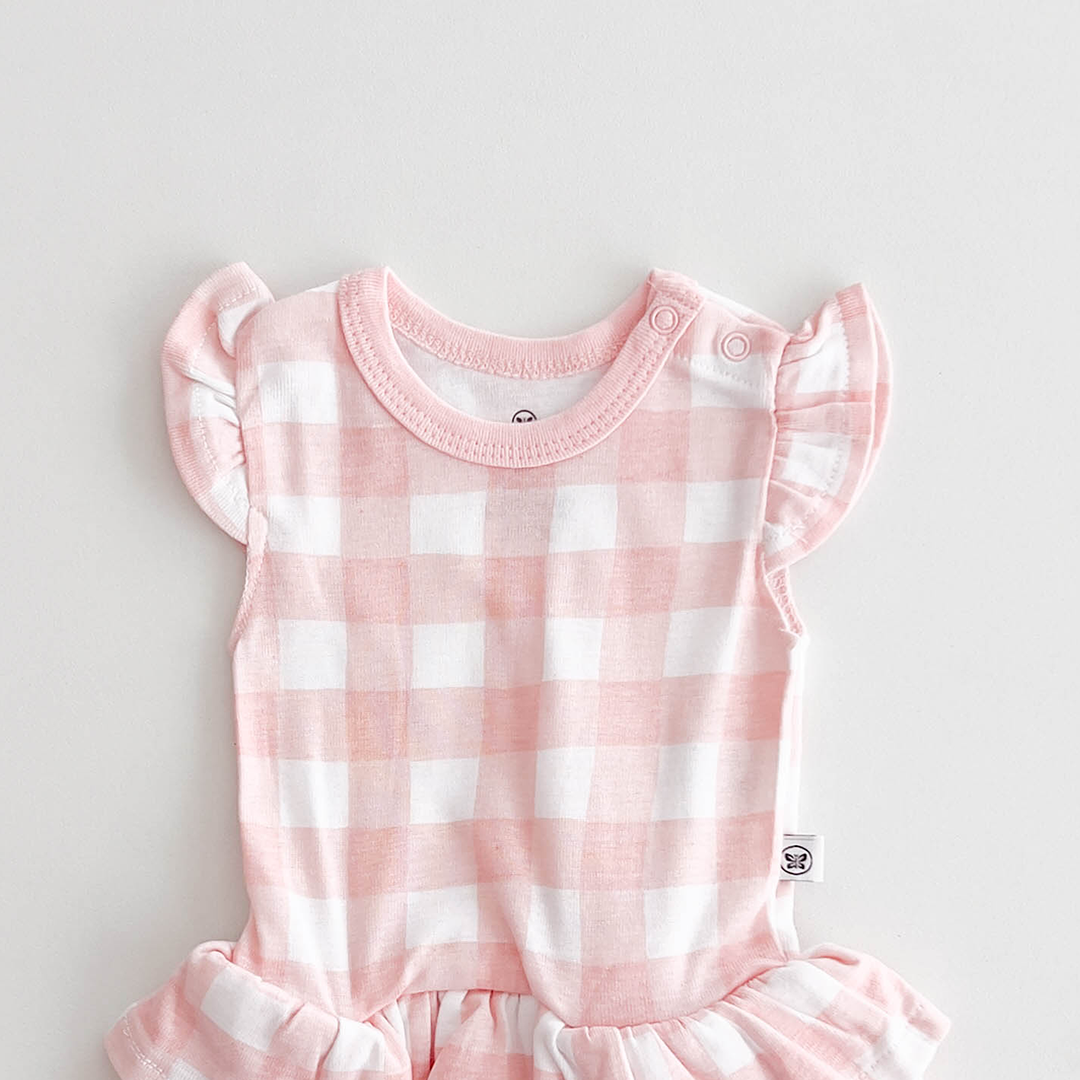 BABY PINK CHECK SUNSUIT