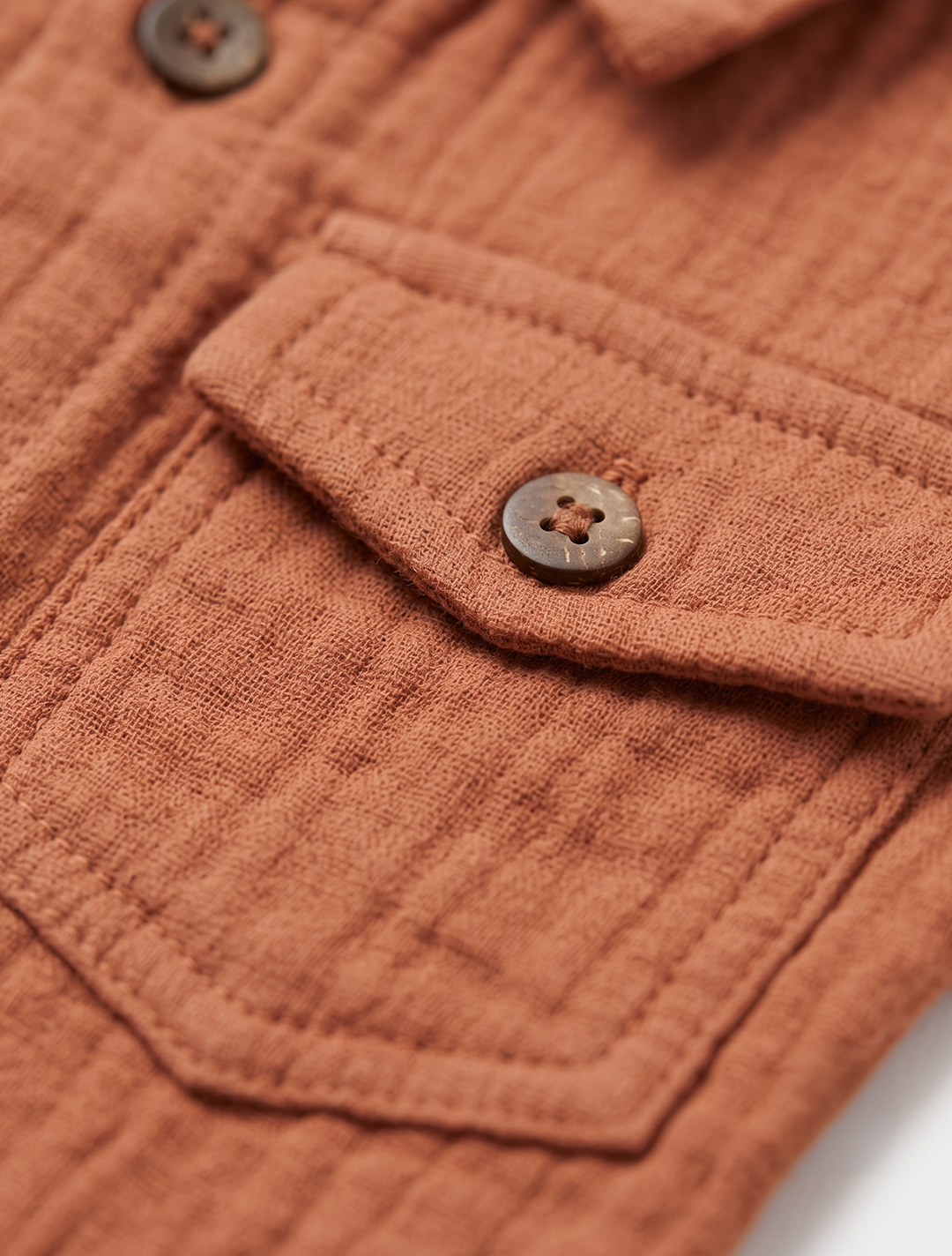 Muslin Shirt & Shorts Co-ord Set – Rust