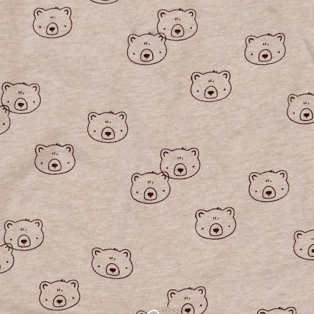 BEIGE BEAR PRINTED DUNGAREE