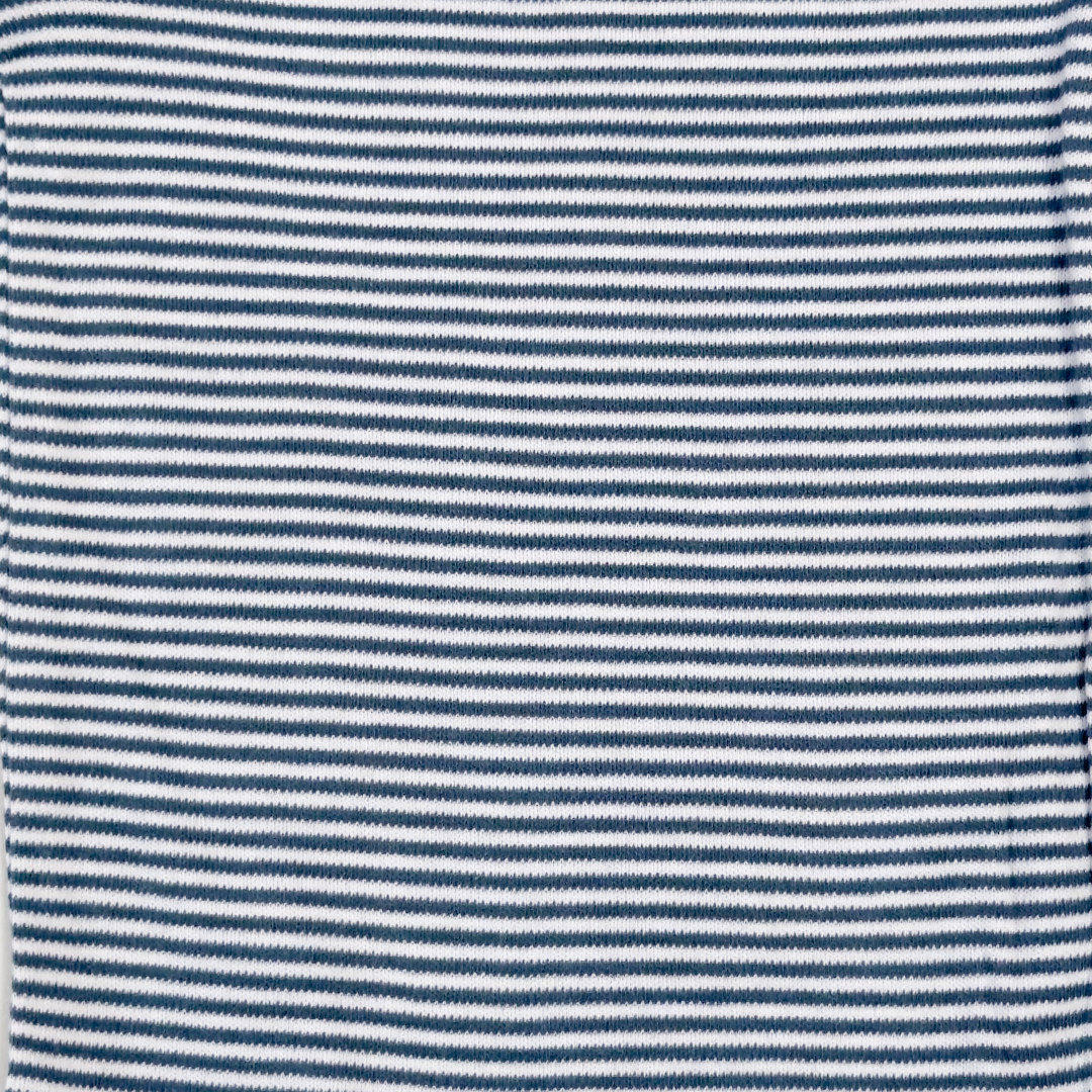 WHITE AND BLUE STRIPED ONESIE