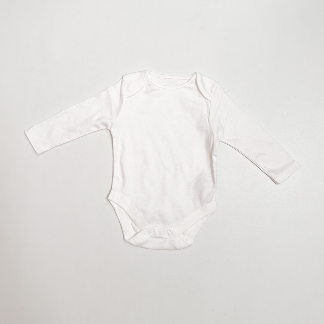 WHITE COTTON FULL SLEEVE ONESIE