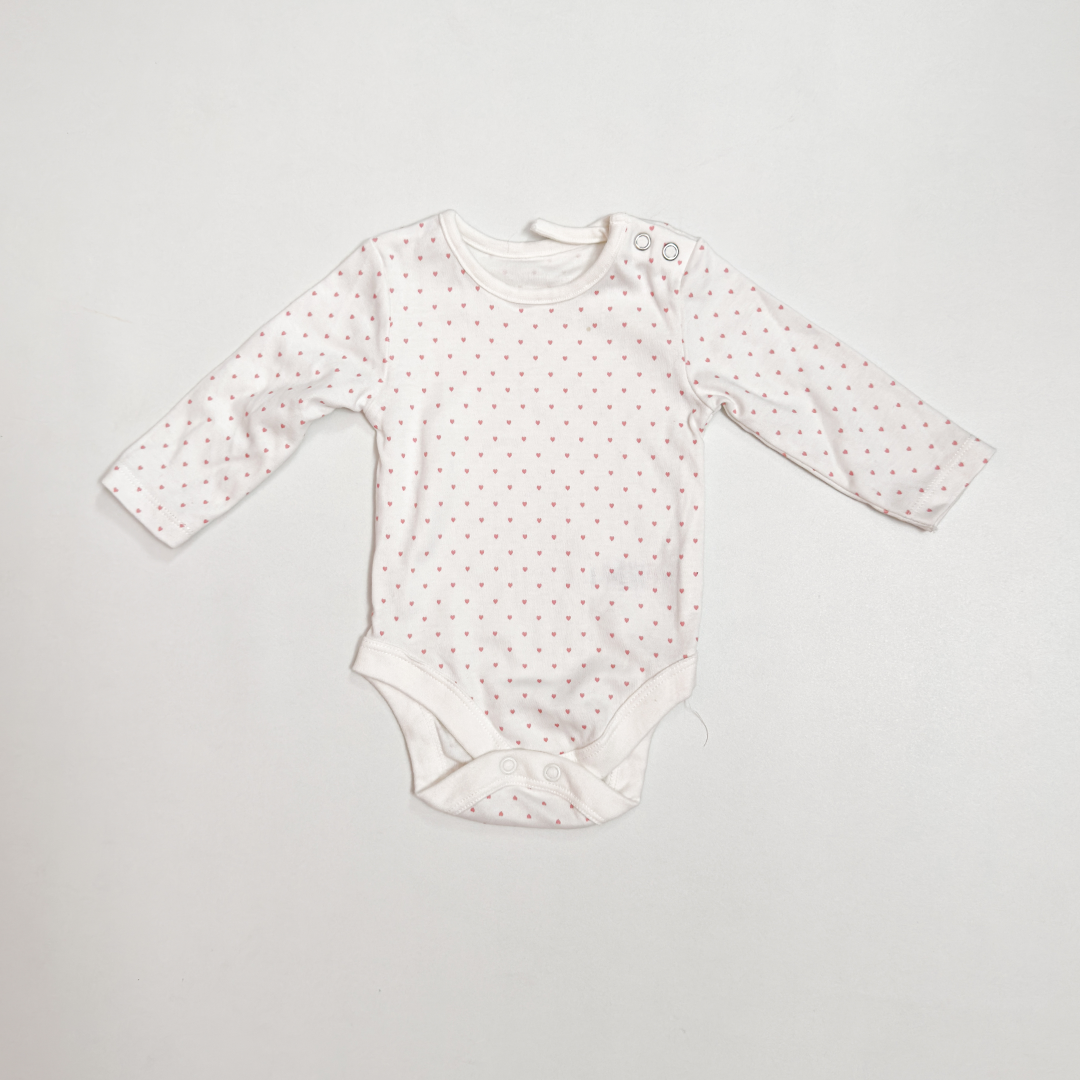 WHITE LOVE PRINTED ONESIE