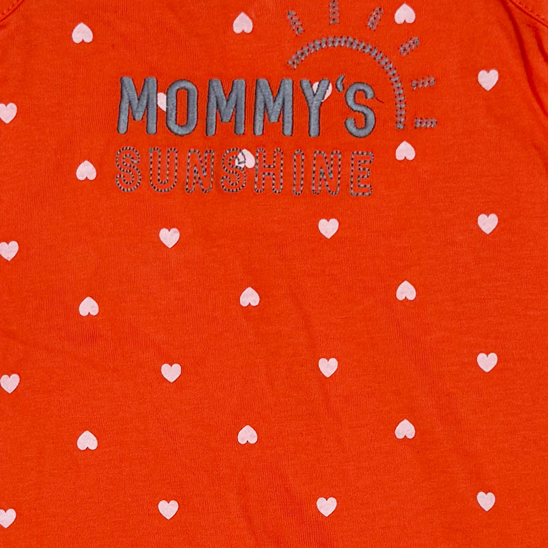 ORANGE LOVE PRINTED ROMPER