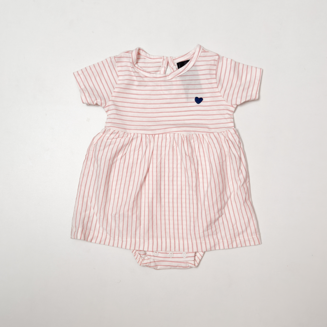 DUSTY PINK STRIPED SUNSUIT