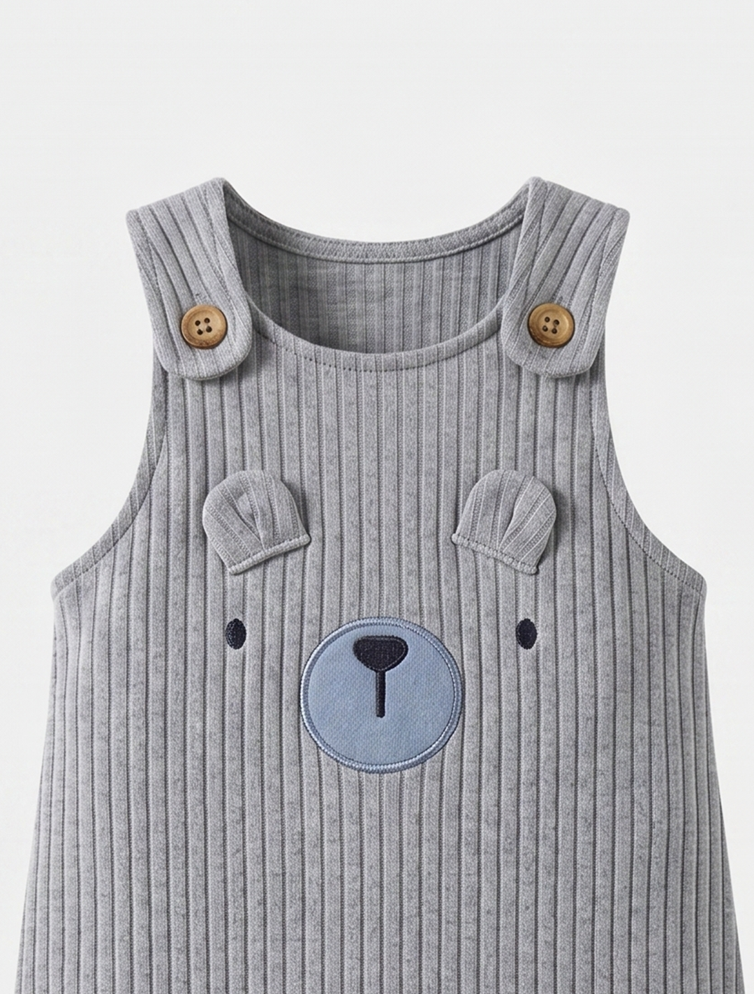 GREY RIBBED SLEEPSUIT