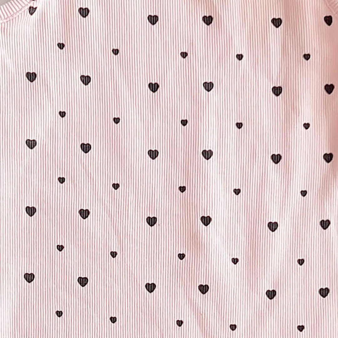 PEACH LOVE PRINTED RIBBED ROMPER