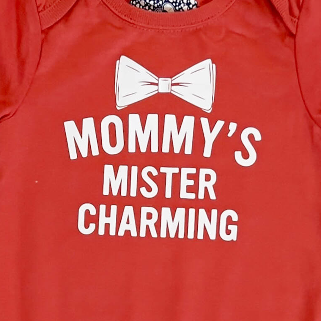 PASTEL RED PRINTED ONESIE