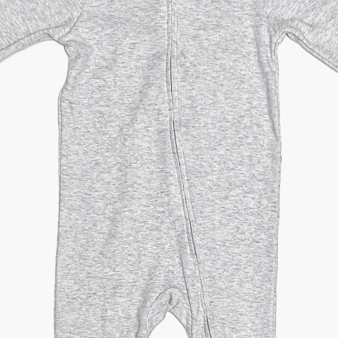 LIGHT GREY ONE WAY  ZIPPER ROMPER