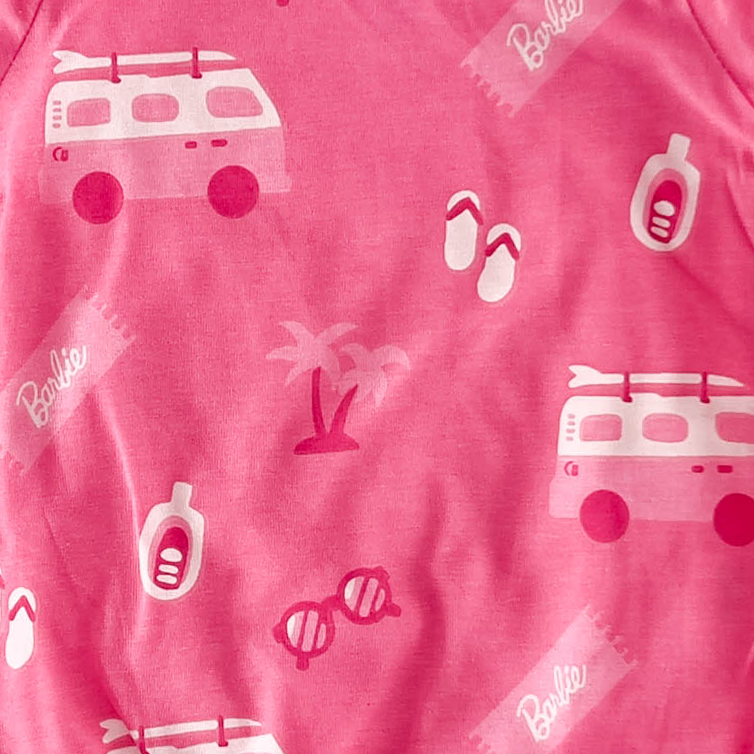 PINK BARBIE PRINTED ONESIE