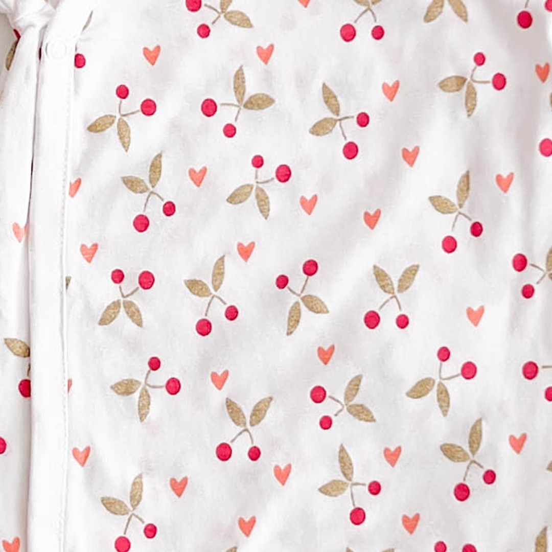 WHITE PRINTED WRAP SLEEPSUIT