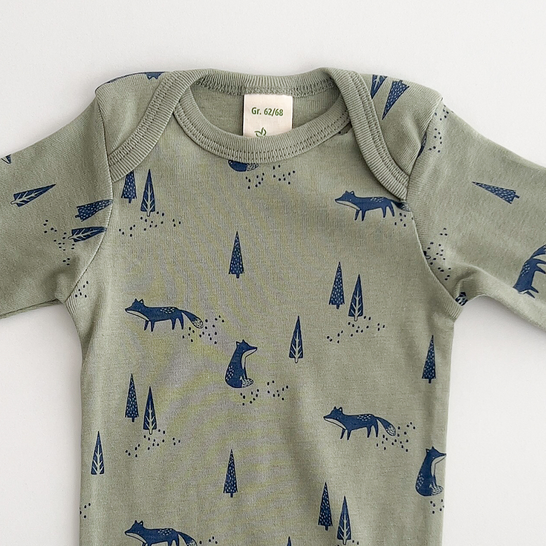 sage green printed onesie