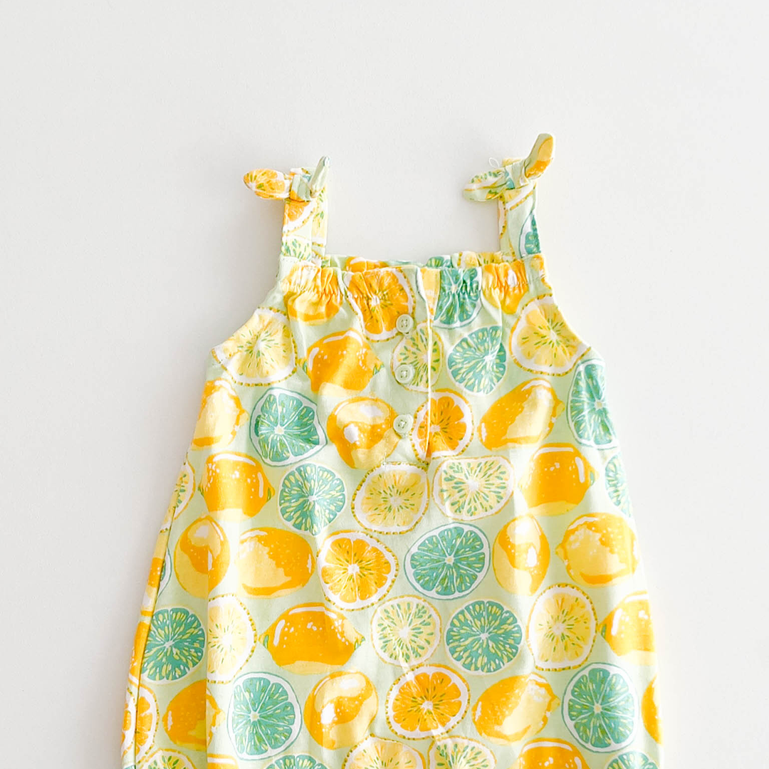 YELLOW LEMON PATTERNED JUMPSUIT