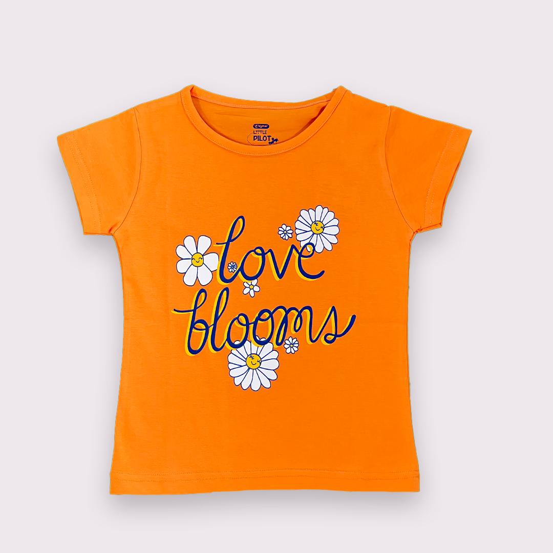 Love Bloom Printed INTL Orange color Two Piece for Girls