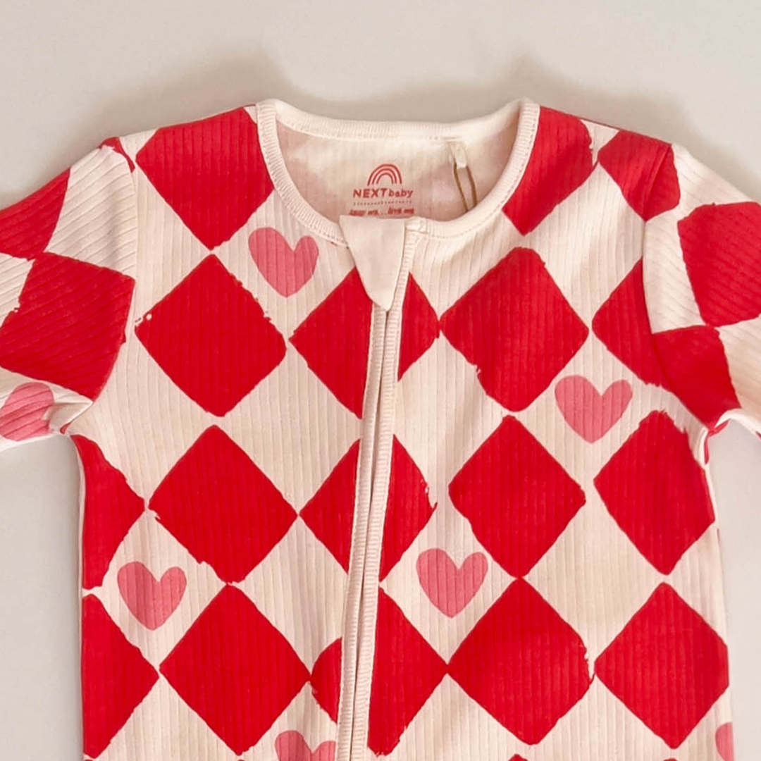NEXT BABY PATTERNED ZIPPER ROMPER
