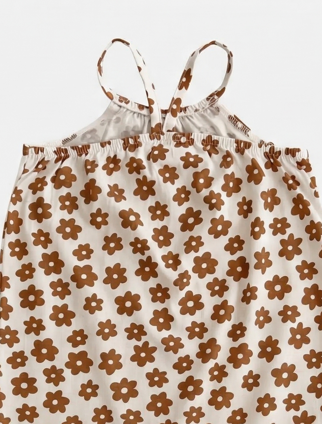 BROWN FLORAL PATTERNED ROMPER