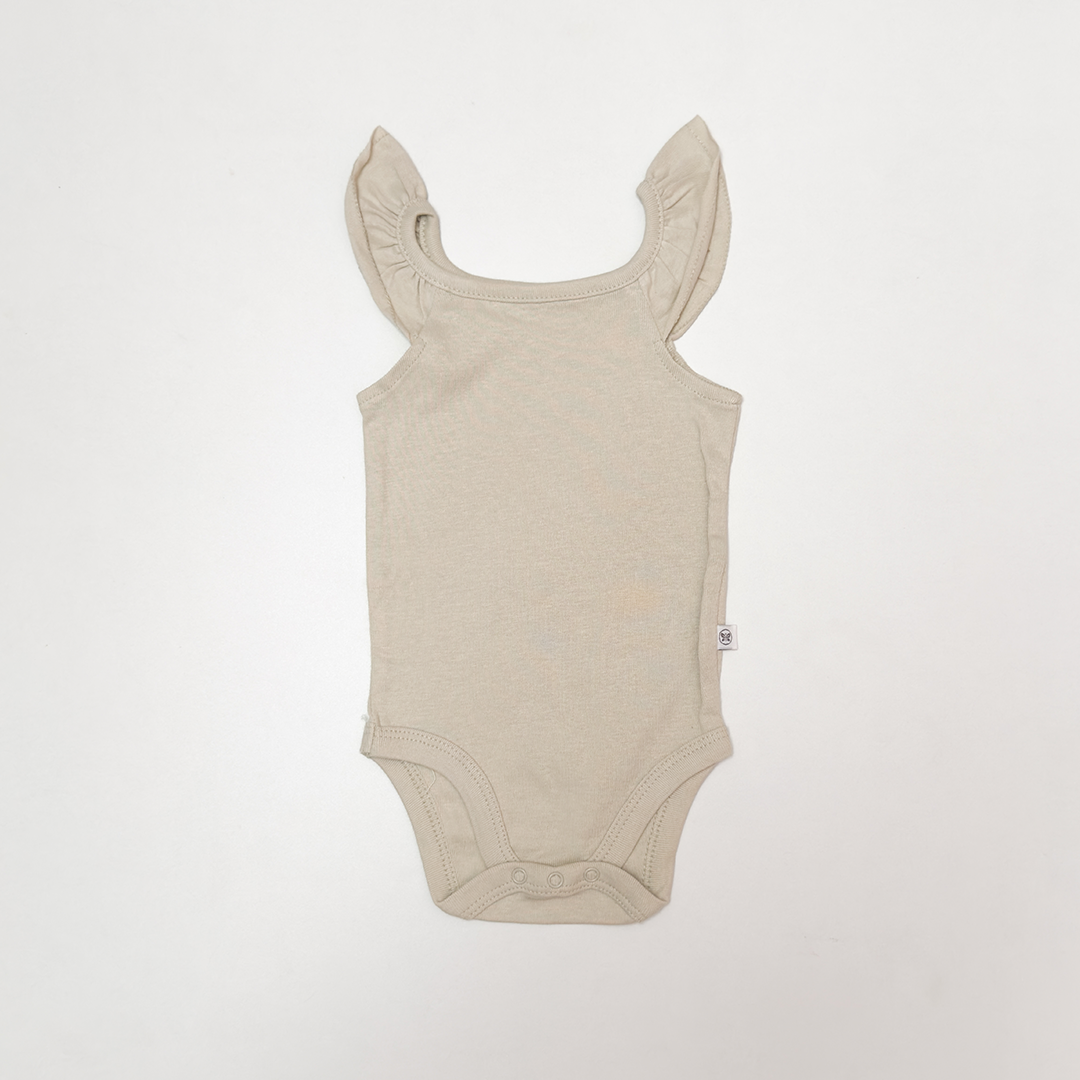 DARK VANILLA PLAIN RUFFLE ONESIE