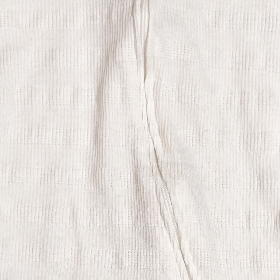OFF WHITE KNITTED ZIPPER SLEEPSUITS