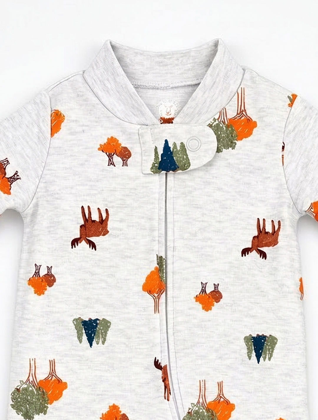 GREY DEER PRINTED SLEEPSUIT